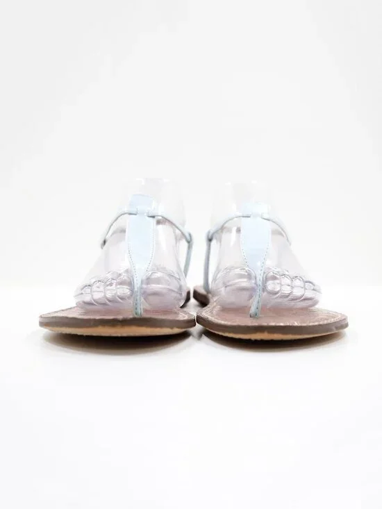 Sam Edelman Gigi Light Blue Patent Leather Lightweight Flat Thong Sandals - 9.5 - Picture 2 of 7